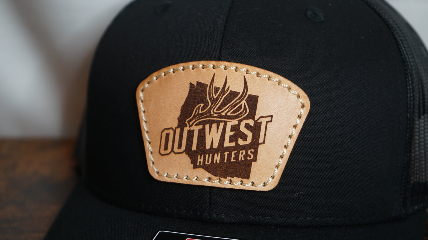 Outwest Hunters Leather Patch Hat - Black