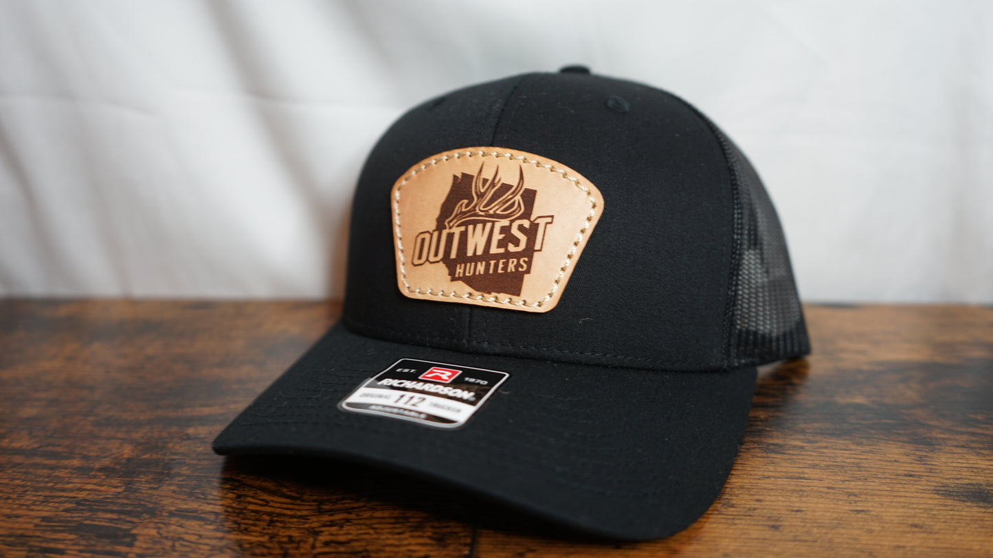 Outwest Hunters Leather Patch Hat - Black