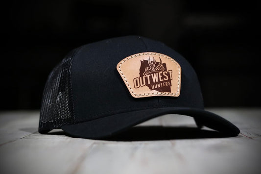 Outwest Hunters Leather Patch Hat - Black